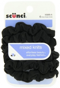 Scunci Effortless Beauty Mini Slinky Black Twisters, 6-Count