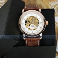 Luxury Gift Rose Gold Bezel Skeleton Automatic Mechanical Men Suit Wrist Watch Bargain!!!