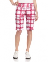 Adidas Golf Womens Climalite Broken Plaid Bermuda