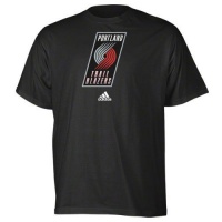 Portland Trail Blazers Adidas Black Primary Logo T-Shirt