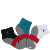 Jordan Kids Quarter Socks 3 Pack for Boys and Girls Turquoise, 4-13 Shoe/ 5-7 Sock (Toddler/Kids)