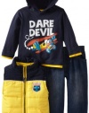 Kids Headquarters Baby-boys Infant Vest with Hooded Long Sleeve Tee and Jeans