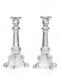 Brand New!! Eiffel Tower Shannon Crystal Candle Stick Pair