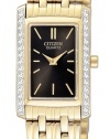 Citizen Quartz Rectangular Black Dial Women's Watch - EK1122-50E