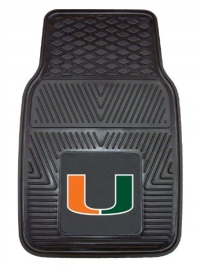 FANMATS 8783 University of Miami Hurricanes Front Heavy Duty Vinyl Car Mat - 2 Pieces