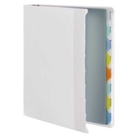 Wilson Jones View-Tab Presentation Binder, Customizable, 8 Tab, Round Ring, 1 Pocket, PVC Free, 1-Inch White (W55094)