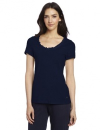 Nautica Sleepwear Women's Short Sleeve Ruffle Sleep Tee