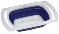 Progressive International 6 Quart Collapsible Over-the Sink Colander, Blue and White