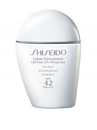 Oil-free daily protector against three major causes of skin cell damage: UV Rays, oxidation, and over production of sebum. This ultra-light formulation spreads smoothly and contains mineral powders and herbal extracts to maintain a pore-free and shine-free finish. Formulated with Shiseido's highly effective multi-defense sun protection system and advanced skincare ingredients which prevent damage and free radical production. Suitable for oily skin types. 1 oz.