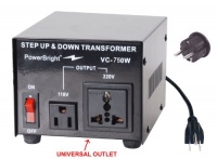 Power Bright VC750W Voltage Transformer 750 Watt Step Up/Down converter  110/120 Volt - 220/240 Volt