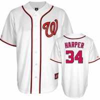 MLB Washington Nationals Youth Brice Harper 34 Replica Jersey, White