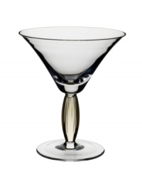 Bring contemporary refreshment to casual tables with the New Cottage martini glass. An amber-hued stem and fluted texture add interest to an already-stylish silhouette. From Villeroy & Boch. (Clearance)