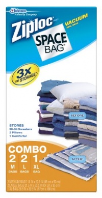 5 Pack of Space Bags - 2 Med, 2 Large, 1 XLarge