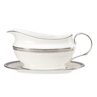 Lenox Lace Couture Sauce Boat and Stand, White