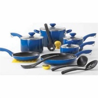 Martha Stewart Collection Ombre 14 Piece Nonstick Cookware Set (Blue)