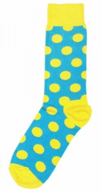 Happy Socks Men's Designer Big Dot, Blue, 10-13