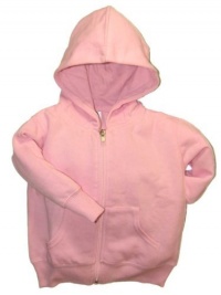 Infant Fleece Hooded Zip Front Sweatshirt with Pocket by Rabbit Skins - Pink - 12 Mths