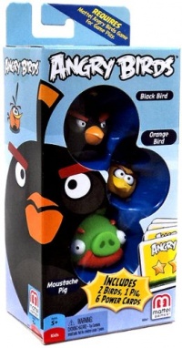 Angry Birds Black Bird, Moustache Pig, Orange Bird Add-On, 3-Pack