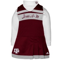 NCAA adidas Texas A&M Aggies Infant Girls 2-Piece Turtleneck & Cheerleader Dress Set - Maroon/White (18 Months)