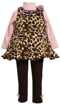 Bonnie Baby-girls Infant Leopard Print Fleece Legging Set