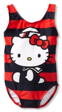 Hello Kitty Girls 2-6X Nautical One Piece, Red/Nany, 4