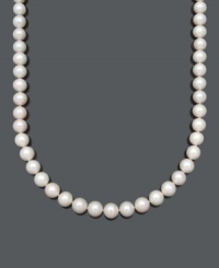 Perfectly paired with your little black dress or an every day work ensemble, pearls are just the right fit. This beautiful Belle de Mer necklace features AA+ cultured freshwater pearls (11-12 mm) with a 14k gold clasp. Approximate length: 16 inches.