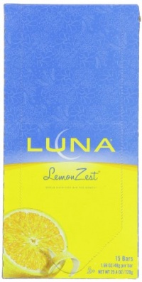 Luna Bars, Lemon Zest, 1.69-Ounce Bars, 15 Count