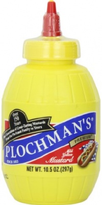 Plochman's Yellow Squeeze Mustard, 10.5-Ounce Squeeze Barrel (Pack of 6)