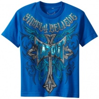 Tapout Boys 8-20 Crossed Out Short Sleeve Tee, Blue, Medium 10/12