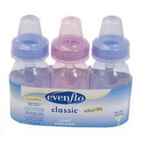 Evenflo 3 Pack Classic Clear Bottle without BPA, 4 Ounce