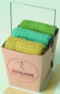 Now Designs Set of 3 Waffle Weave Dish Cloths, Turquoise Series