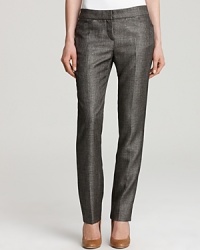 A woven, textured metallic fabric lends a rich look for fall. From Elie Tahari.