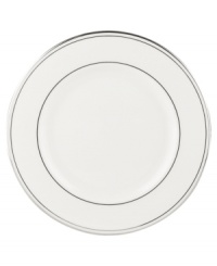 A Lenox classic, the Federal Platinum salad plate adds a luxurious note to your table in exquisite white bone china with platinum trim. Coordinating Debut Platinum crystal stemware adds the finishing flourish.