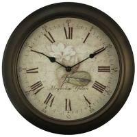 Equity - 12 Inch Brown metal wall clock(26902)