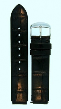 Fits Philip Stein size 1 18mm Black Alligator Grain Leather Watchband With Spring Bars - by JP Leatherworks