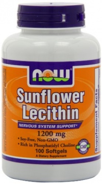 Now Foods Sunflower Lecithin Non GMO, Soft-gels, 1200mg, 100-Count