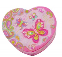 Pecoware / Heart-shaped Musical Jewelry Box, Fancy Butterfly