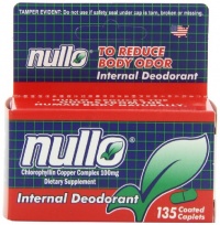 Nullo Internal Deodorant, Coated Caplets, 135 Caplets