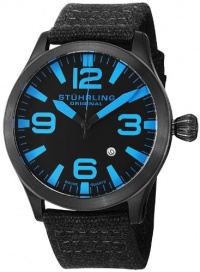 Stuhrling Original Men's 141B.335B51 Aviator Tuskegee Skylancer Swiss Quartz Date Black Canvas Strap Watch