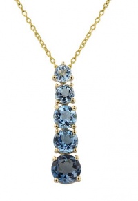 Effy Jewlery 14K Yellow Gold Blue Topaz Pendant, 3.49 TCW