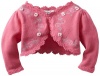 Hartstrings Baby-girls Newborn Embroidered Sweater Shrug, Pink Lilly, 0-3 Months