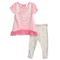 Babytogs Baby-girls Infant Stripe Tunic With Printed Capri Legging