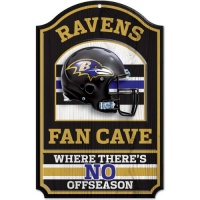 NFL Baltimore Ravens 11-by-17 inch Fan Cave No Offseason Wood Sign