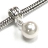 Sterling Silver Swarovski White Pearl Pendant Dangle Bead For Pandora Troll Chamilia European Charm Bracelets Birthstone June