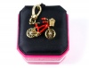 Juicy Couture - Red Bicycle Bike with Rhinestone Filled Basket - Gold Plated Charm