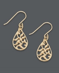 A hint of fine detail takes your look a long way. Giani Bernini's sweet filigree teardrops shine in a 24k gold over sterling silver setting. Approximate drop: 1-1/4 inches.