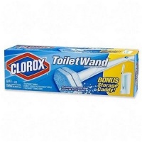 Clorox 03191 Toilet Wand Disposable Toilet Cleaning Starter Kit with Handle, 6 Pads and Caddy