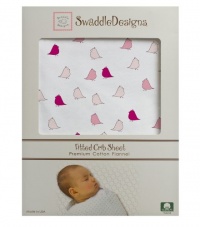 SwaddleDesigns Jewel Tone Little Chickies Fitted Crib Sheet, Very Berry