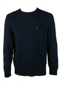 Nautica Mens Classic Cable Knit Long Sleeve Sweater