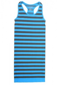 Sleeveless Striped Mini Racer Back Dress, Aqua